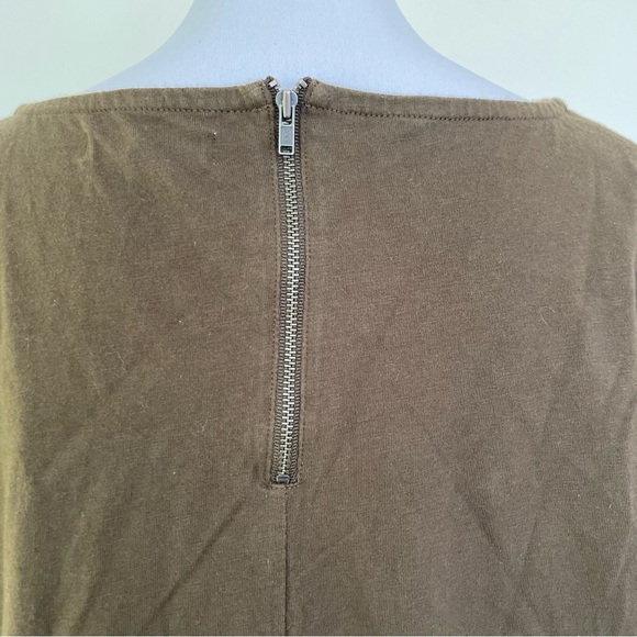 Madewell Zip Back Swing Shirt size Large Olive Green L - Picture 5 of 8